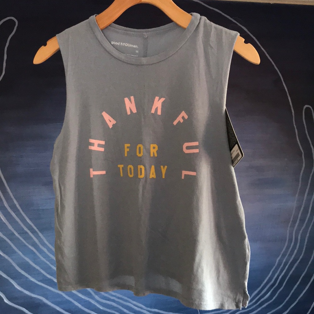 NWT good hYOUman “Thankful for Today” crop - Picture 7 of 11